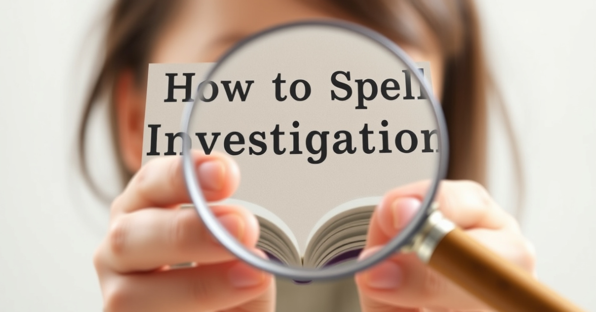 How to Spell Investigation Correctly: A Practical Guide