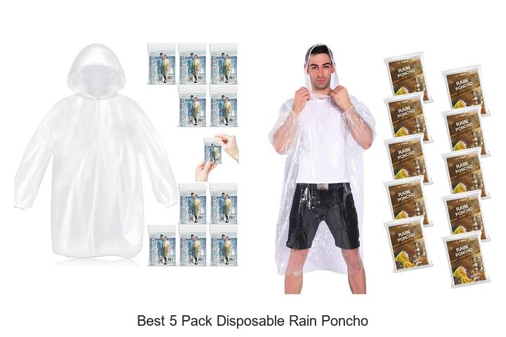 best 5 pack disposable rain poncho