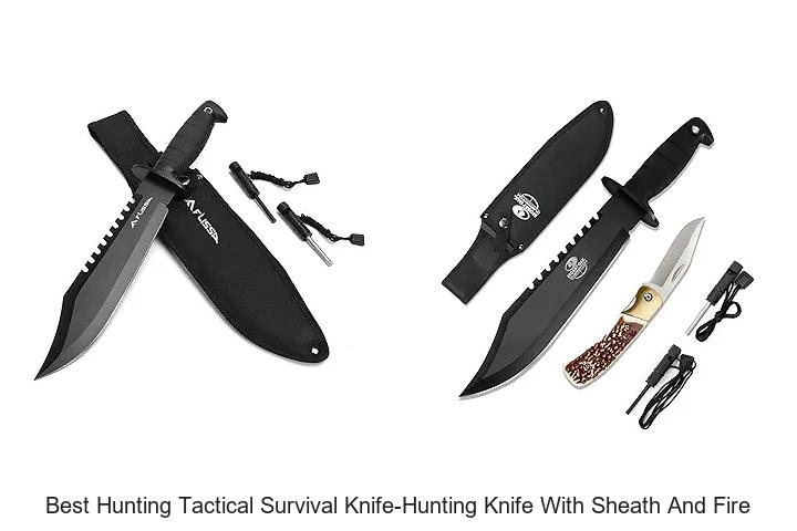 best hunting tactical survival knife-hunting knife with sheath and fire